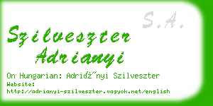 szilveszter adrianyi business card